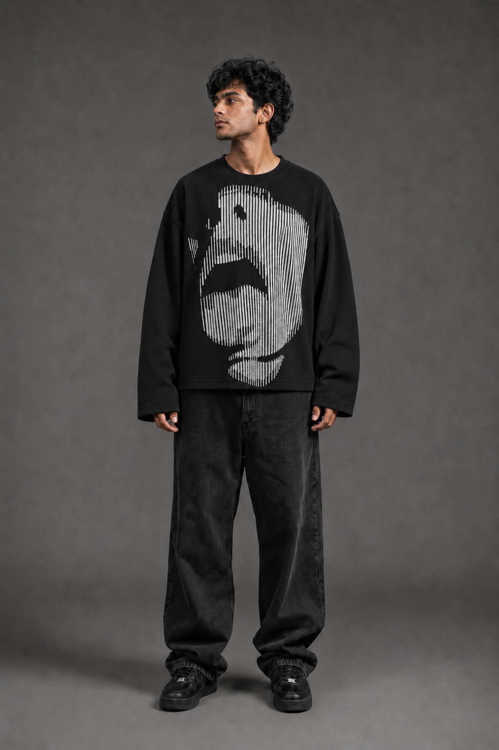 Distorted Face Waffle Tee