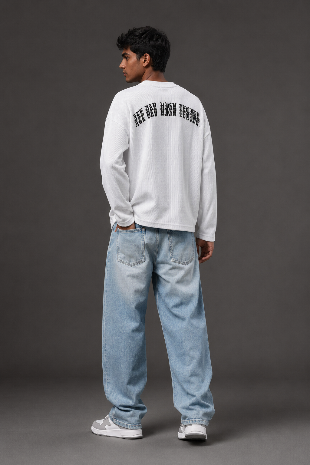 Aim High Waffle Tee – White